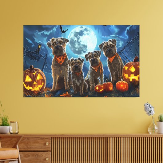 Chesapeake Bay Terrier Halloween Spoken Canvas Afdruk (Insitu (Woonkamer))
