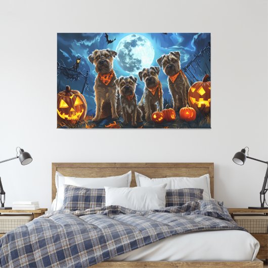 Chesapeake Bay Terrier Halloween Spoken Canvas Afdruk (Insitu (Slaapkamer))