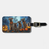 Chesapeake Bay Terrier Halloween Spooky Bagagelabel (Voorkant horizontaal)
