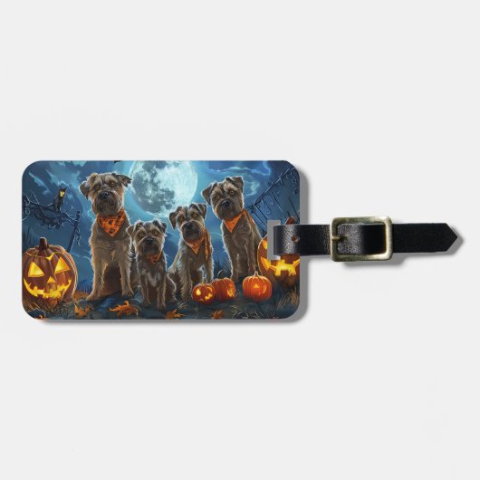 Chesapeake Bay Terrier Halloween Spooky Bagagelabel (Voorkant horizontaal)