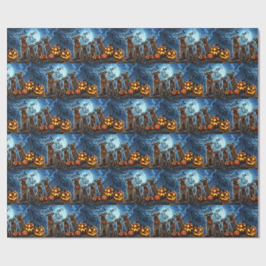 Chesapeake Bay Terrier Halloween Spooky Cadeaupapier (Vlak)