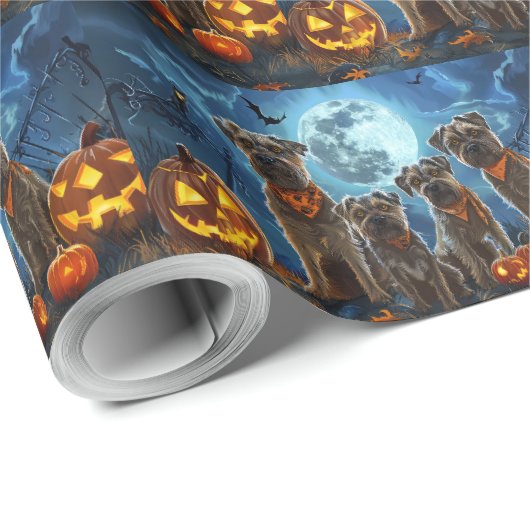 Chesapeake Bay Terrier Halloween Spooky Cadeaupapier (Rol Hoek)