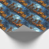 Chesapeake Bay Terrier Halloween Spooky Cadeaupapier (Hoek)