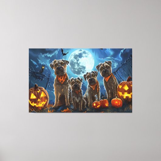 Chesapeake Bay Terrier Halloween Spooky Canvas Afdruk (Voorkant)