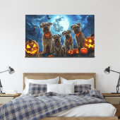 Chesapeake Bay Terrier Halloween Spooky Canvas Afdruk (Insitu (Slaapkamer))