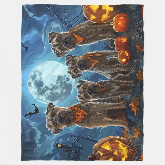 Chesapeake Bay Terrier Halloween Spooky Fleece Deken (Voorkant)