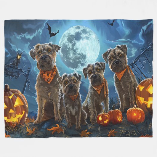 Chesapeake Bay Terrier Halloween Spooky Fleece Deken (Voorkant (Horizontaal))