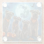 Chesapeake Bay Terrier Halloween Spooky Glazen Onderzetter (Achterkant)