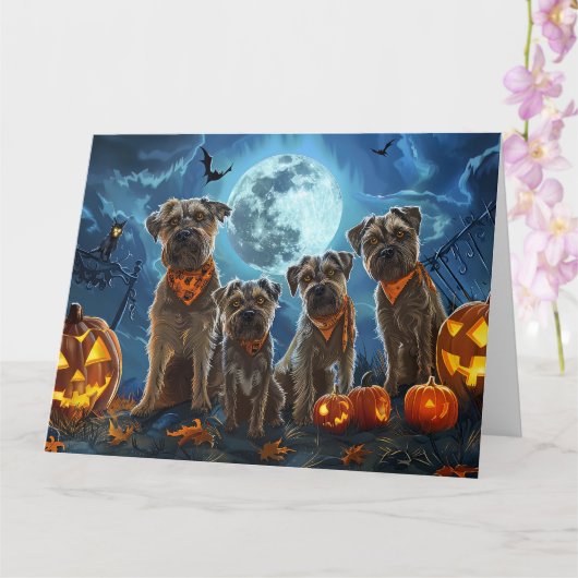 Chesapeake Bay Terrier Halloween Spooky Kaart (Orchidee)