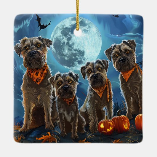 Chesapeake Bay Terrier Halloween Spooky Keramisch Ornament (Achterkant)