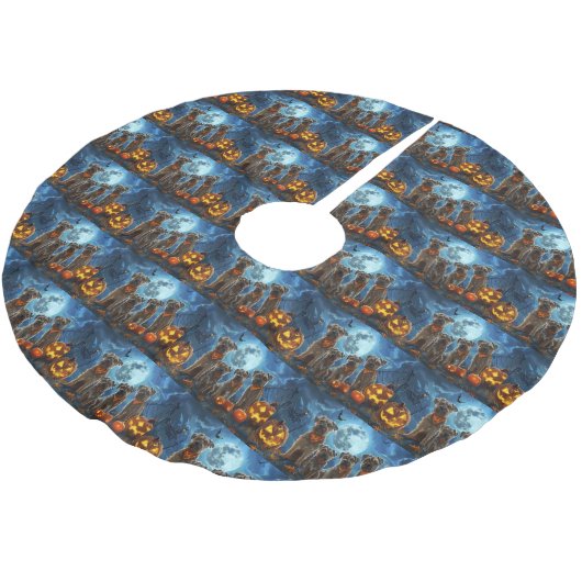 Chesapeake Bay Terrier Halloween Spooky Kerstboom Rok (Gekanteld)