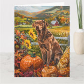 Chesapeake Bay Terrier Herfst Oogst Thanksgiving Kaart (Voorkant)