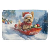 Chesapeake Bay Terrier Hond in Sledge Kerstmis Badmat (Voorkant)
