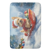 Chesapeake Bay Terrier Hond in Sledge Kerstmis Badmat (Voorkant Verticaal)