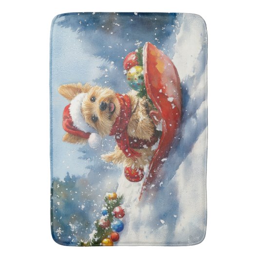 Chesapeake Bay Terrier Hond in Sledge Kerstmis Badmat (Voorkant Verticaal)