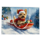Chesapeake Bay Terrier Hond in Sledge Kerstmis Groot Cadeauzakje (Achterkant)