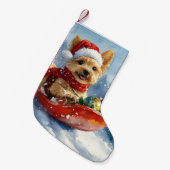 Chesapeake Bay Terrier Hond in Sledge Kerstmis Kleine Kerstsok (Voorkant (Hangend))