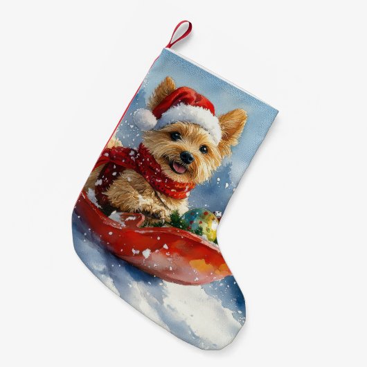 Chesapeake Bay Terrier Hond in Sledge Kerstmis Kleine Kerstsok (Voorkant (Hangend))