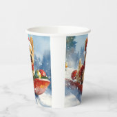 Chesapeake Bay Terrier Hond in Sledge Kerstmis Papieren Bekers (Links)