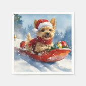 Chesapeake Bay Terrier Hond in Sledge Kerstmis Servet (Voorkant)