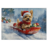 Chesapeake Bay Terrier Hond in Sledge Kerstmis Snijplank (Voorkant)