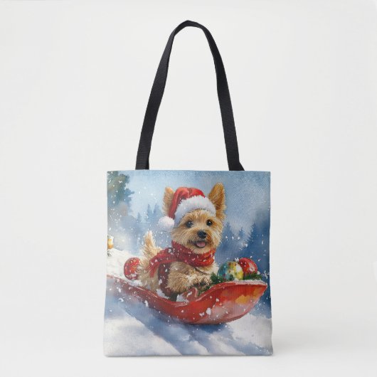 Chesapeake Bay Terrier Hond in Sledge Kerstmis Tote Bag (Voorkant)