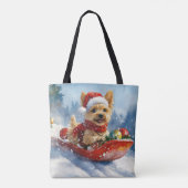 Chesapeake Bay Terrier Hond in Sledge Kerstmis Tote Bag (Achterkant)