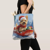 Chesapeake Bay Terrier Hond in Sledge Kerstmis Tote Bag (Dichtbij)