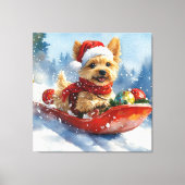 Chesapeake Bay Terrier-hond in slee Christmas Canvas Afdruk (Voorkant)