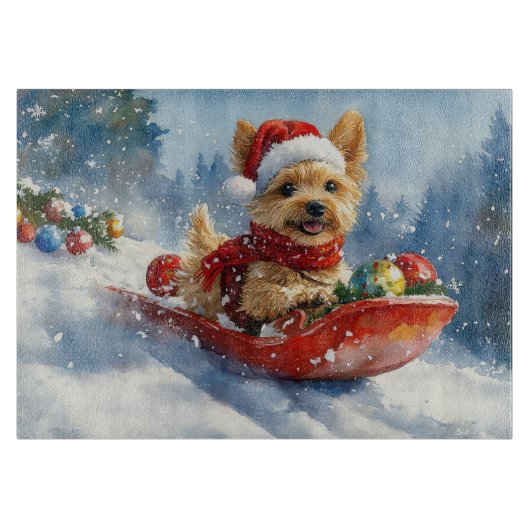 Chesapeake Bay Terrier-hond in slee Christmas Snijplank (Voorkant)