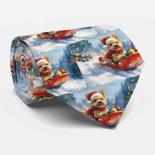 Chesapeake Bay Terrier-hond in slee Christmas Stropdas