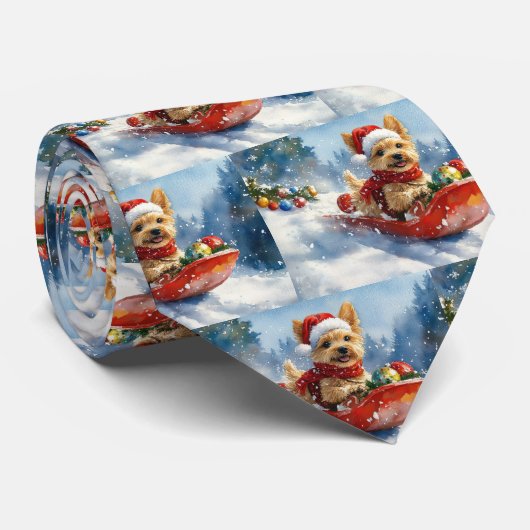 Chesapeake Bay Terrier-hond in slee Christmas Stropdas (Opgerold)