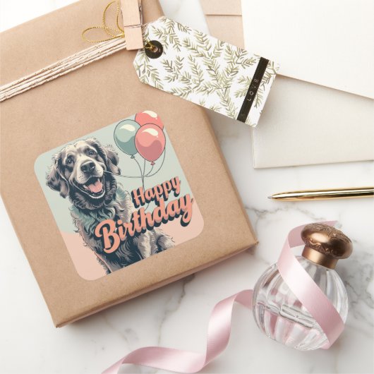 Chesapeake Bay Terriër Hond Kleurrijk Vierkante Sticker (Geschenken)