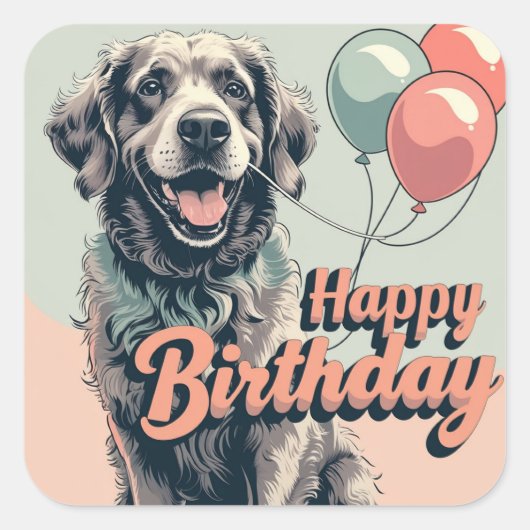 Chesapeake Bay Terriër Hond Kleurrijk Vierkante Sticker (Voorkant)