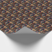 Chesapeake Bay Terrier Hond met kerstcadeaus Cadeaupapier (Hoek)