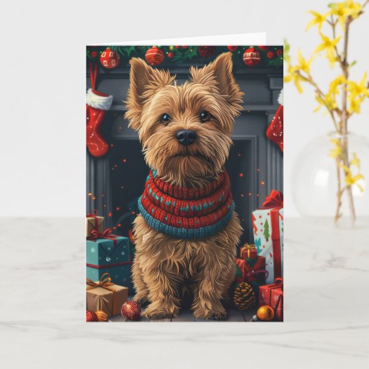 Chesapeake Bay Terrier Hond met kerstcadeaus Kaart (Gele Bloem)