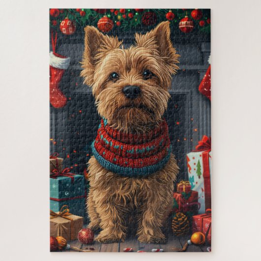 Chesapeake Bay Terrier-hond met kerstcadeaus  Legpuzzel (Verticaal)