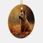 Chesapeake Bay Terrier in de herfst verlof Keramisch Ornament (Rechts)