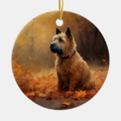 Chesapeake Bay Terrier in de herfst verlof Keramisch Ornament (Voorkant)
