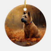 Chesapeake Bay Terrier in de herfst verlof Keramisch Ornament (Achterkant)