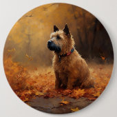 Chesapeake Bay Terrier in de herfst verlof Ronde Button 6,0 Cm (Voorkant)
