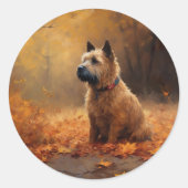 Chesapeake Bay Terrier in de herfst verlof Ronde Sticker (Voorkant)