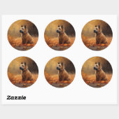 Chesapeake Bay Terrier in de herfst verlof Ronde Sticker (Vel)