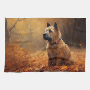 Chesapeake Bay Terrier in de herfst verlof Theedoek