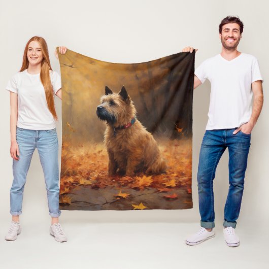 Chesapeake Bay Terrier in herfstblad Fleece Deken (In situ)