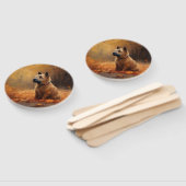 Chesapeake Bay Terrier in herfstblad Handwaaier (Niet-gemonteerd)