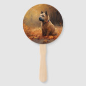 Chesapeake Bay Terrier in herfstblad Handwaaier (Voorkant)