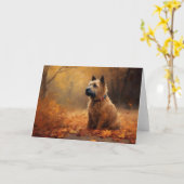 Chesapeake Bay Terrier in herfstblad Kaart (Gele Bloem)