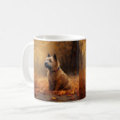Chesapeake Bay Terrier in herfstblad Koffiemok (Voorkant links)
