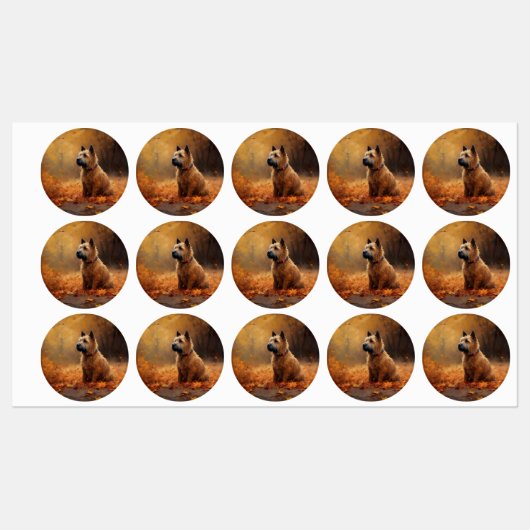 Chesapeake Bay Terrier in herfstblad Labels (Vel)